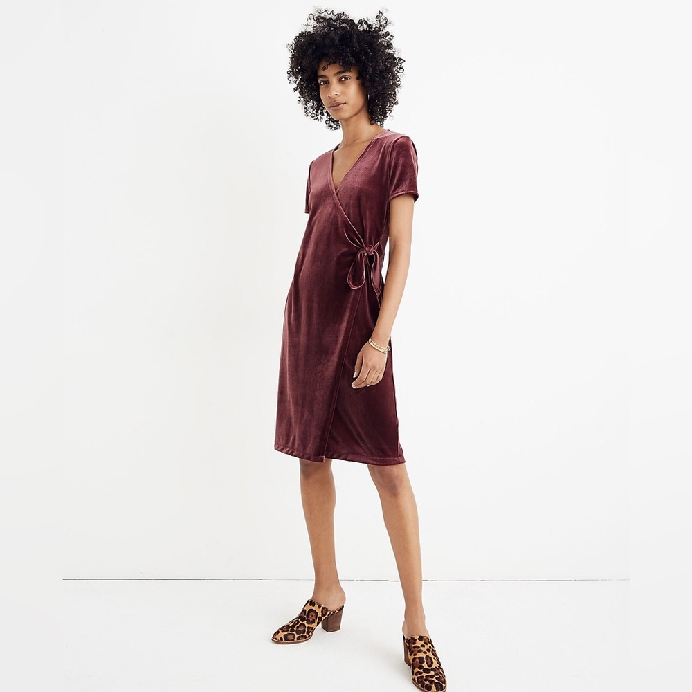 Madewell Velvet Side-Tie Dress